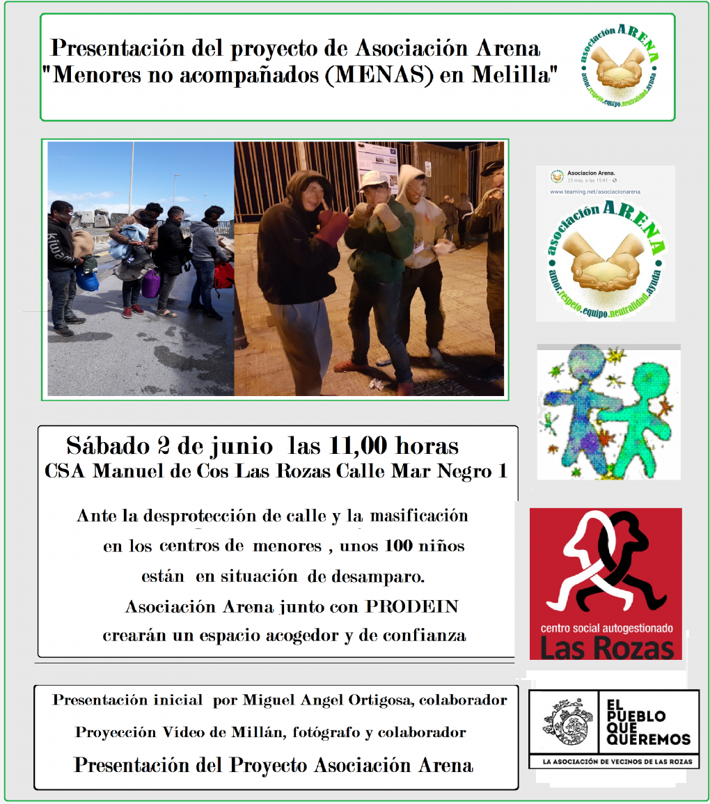 Presentación en Las Rozas del Proyecto Menores NO Acompañados en Melilla -Asociación Arena-